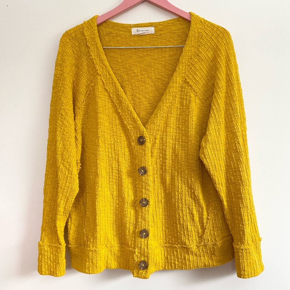 Vince Camuto Mustard Button Up Cardigan XL